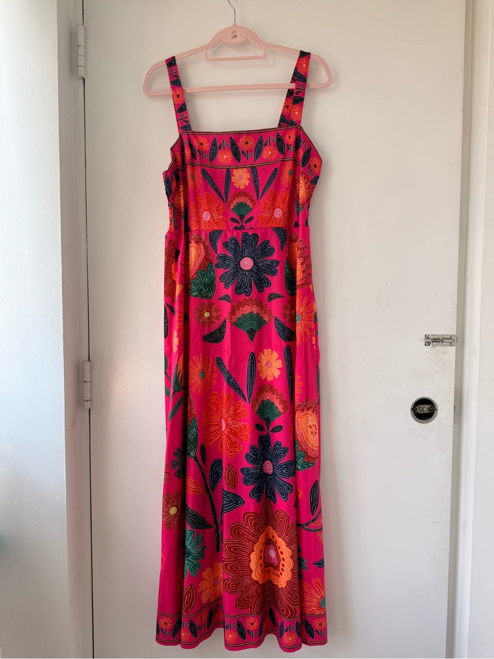 SHEIN Hot Pink Floral Print Maxi Dress